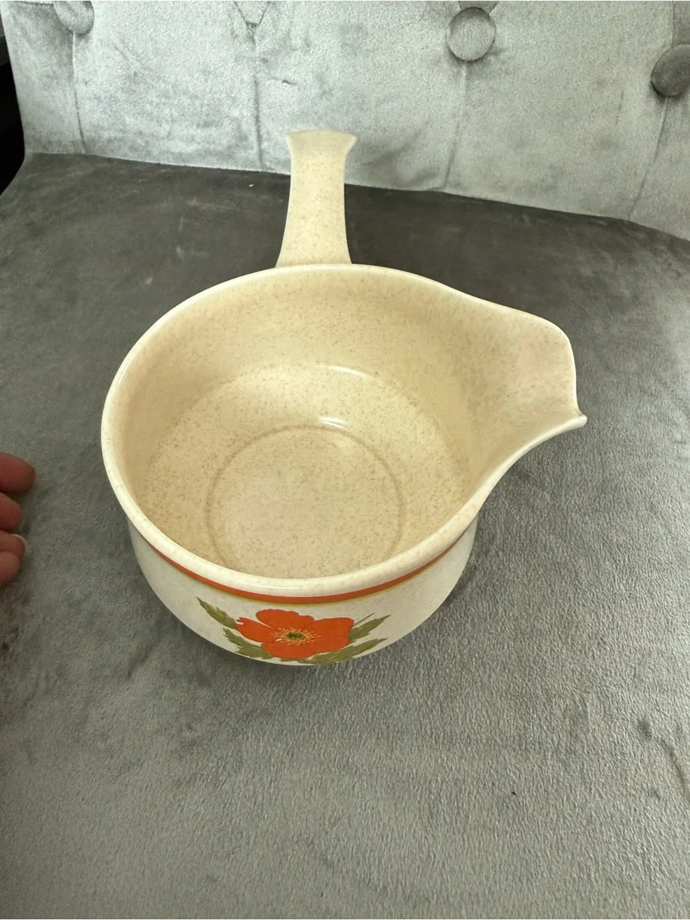 Vintage 70s Lenox Temper-Ware Fire Flower Casserole Dish With Lid and gravy boat